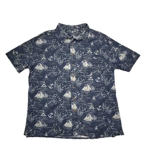 Croft & Barrow Navy Blue Casual Button Down Shirt - Picture 1 of 7